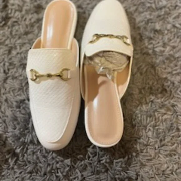 Womens White Classy Mules - Picture 3 of 7